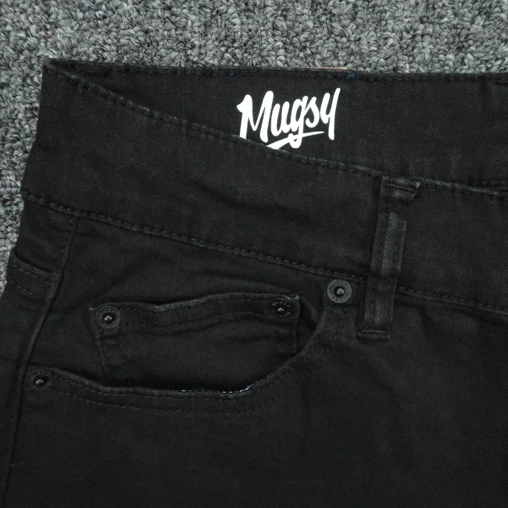 Mugsy Jeans Mens 33x28 Black Squid Inks 5 Pocket Stretch Preppy